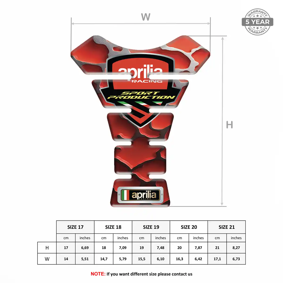 Aprilia Tank Guard Pad Motorcycle Sleek Style