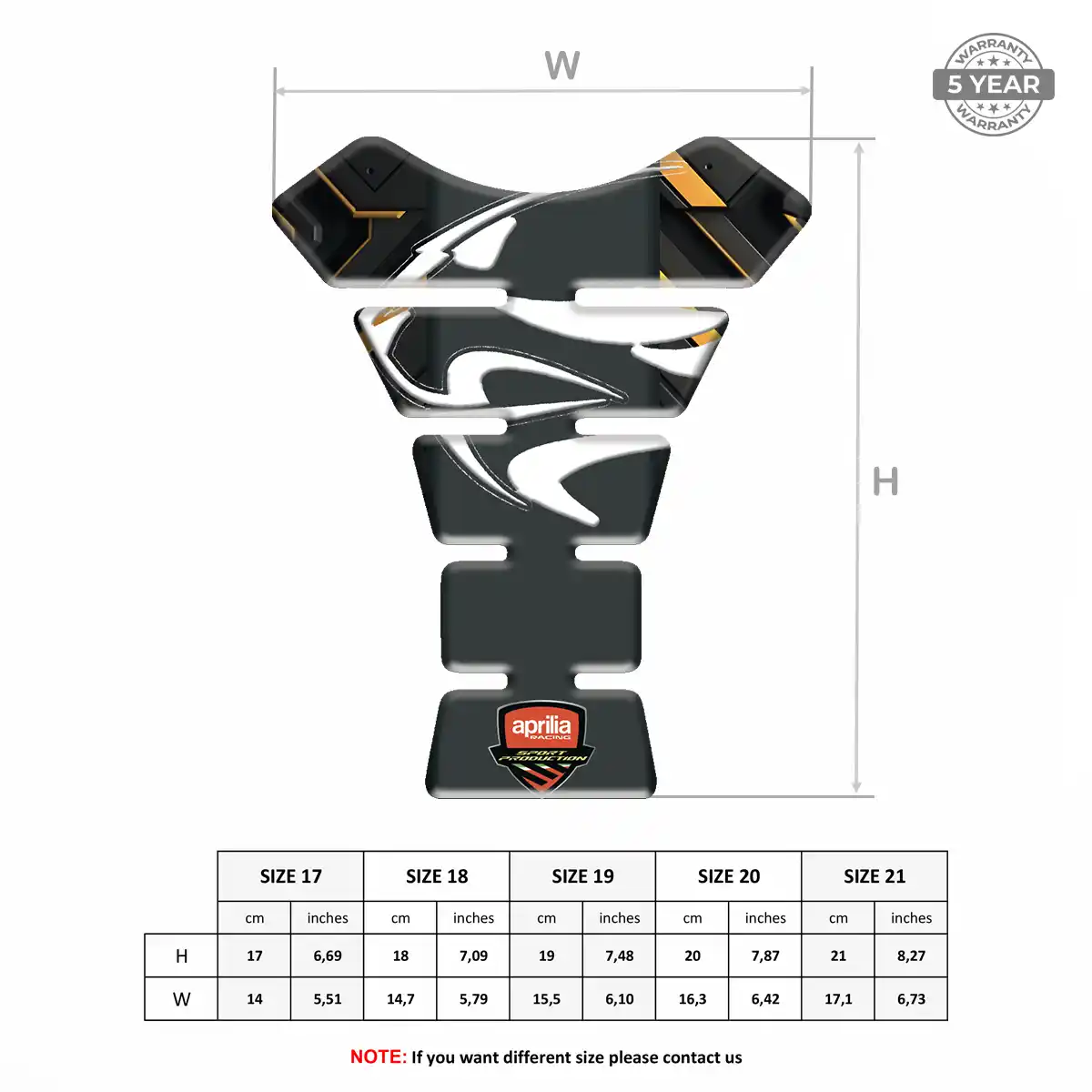 Aprilia Tank Guard Pad Refined Design