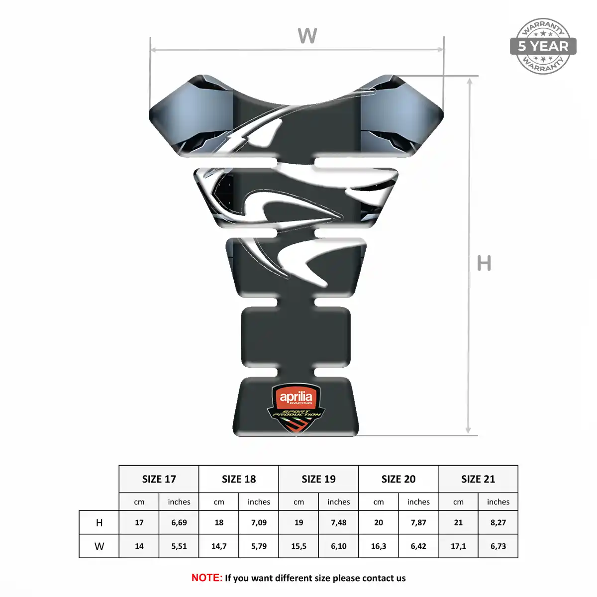 Aprilia Tank Guard Pad Resin Elite