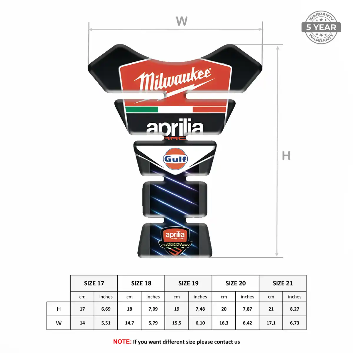 Aprilia Tank Guard Pads Elite Finish