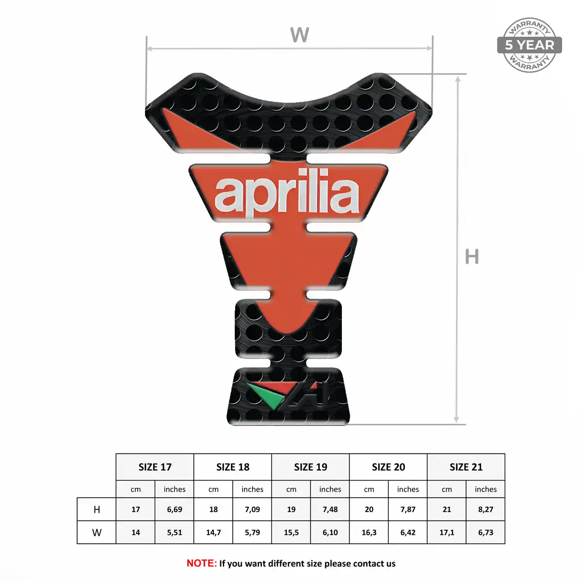 Aprilia Tank Guard Pads Motorbike Deluxe Edition