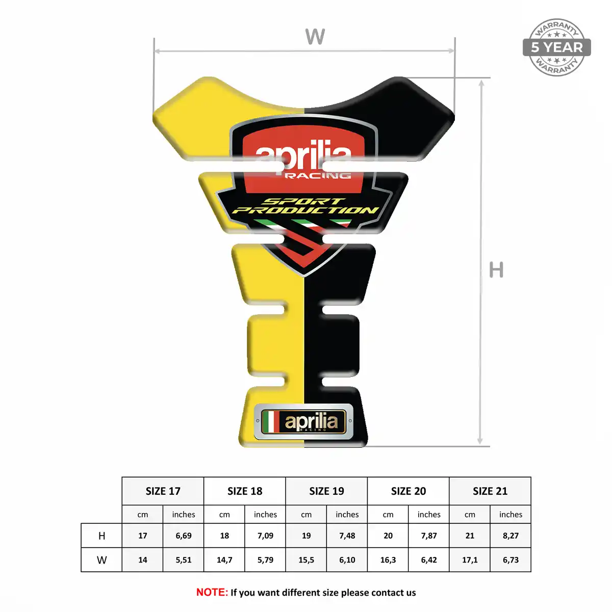 Aprilia Tank Guard Pads Motorbike Opulent Line
