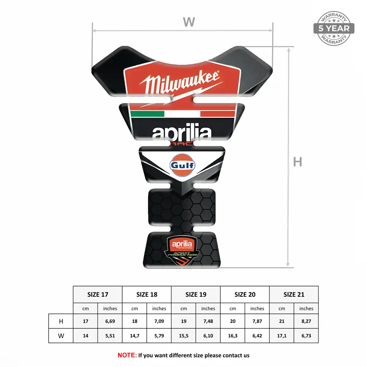 Aprilia Tank Guard Pads Motorbike Prestige Line