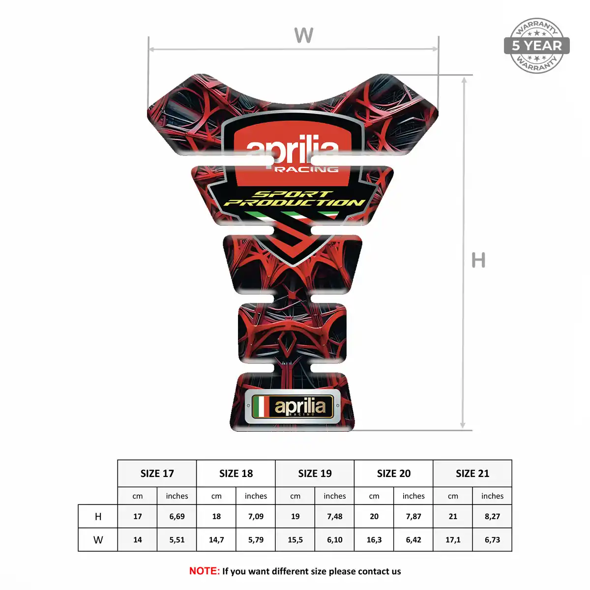 Aprilia Tank Guard Pads Motorbike Refined Design