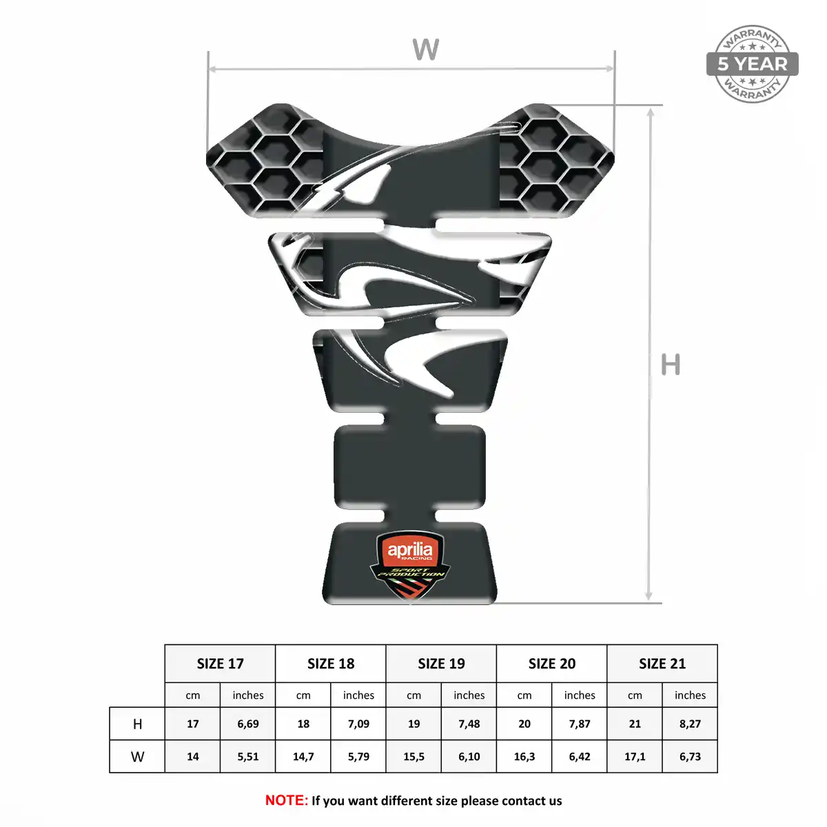 Aprilia Tank Guard Pads Motorbike Signature Grade
