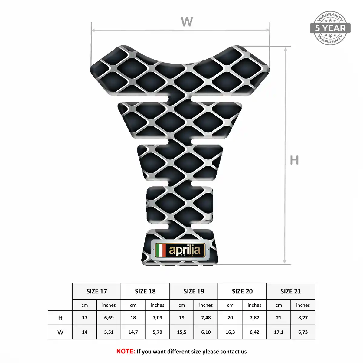 Aprilia Tank Guard Pads Motorbike Sleek Style