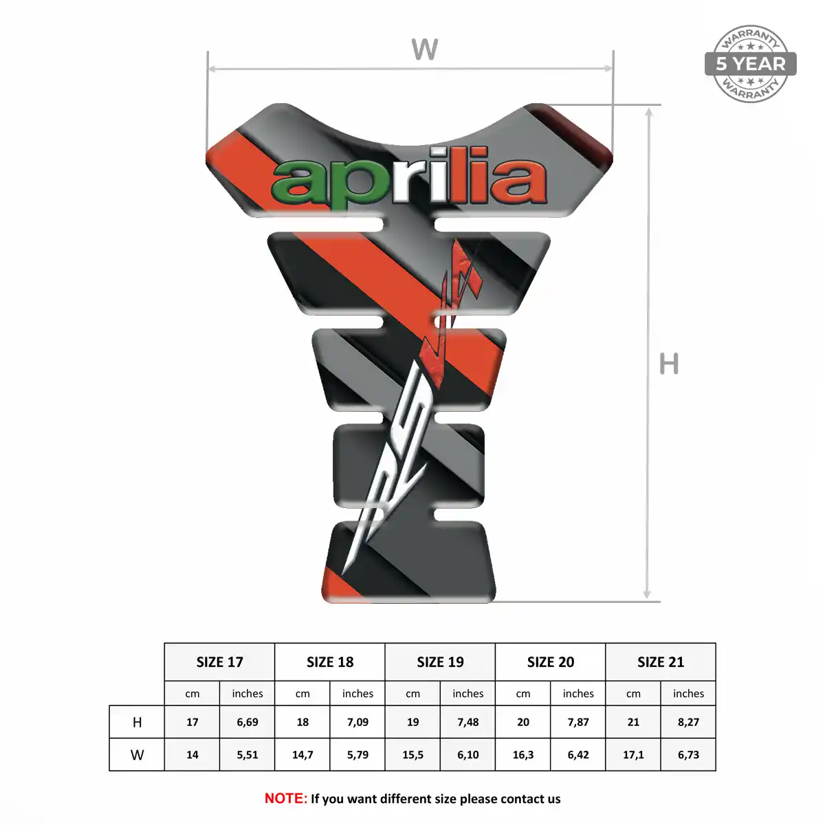 Aprilia Tank Guard Pads Motorbike Superior Craft