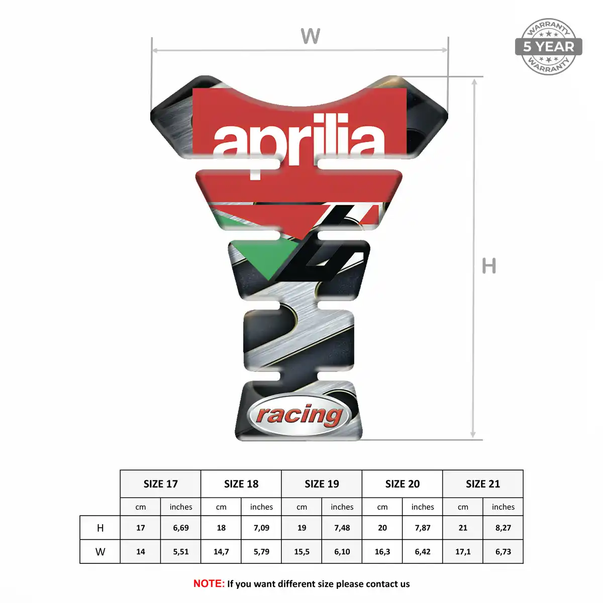 Aprilia Tank Guard Pads Motorcycle Elite Finish