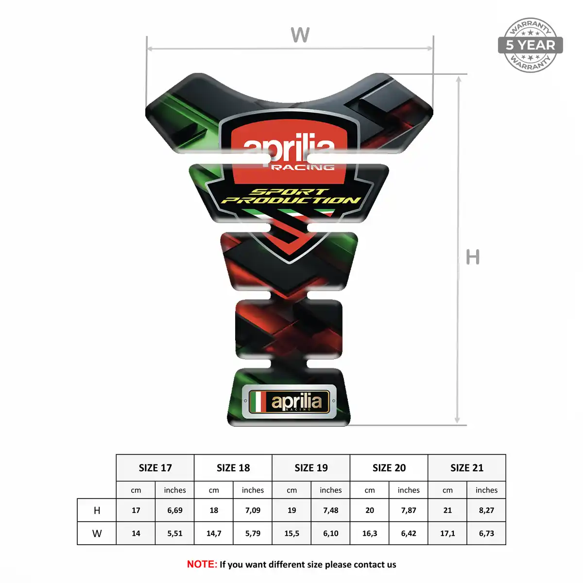 Aprilia Tank Guard Pads Motorcycle Prestige Line