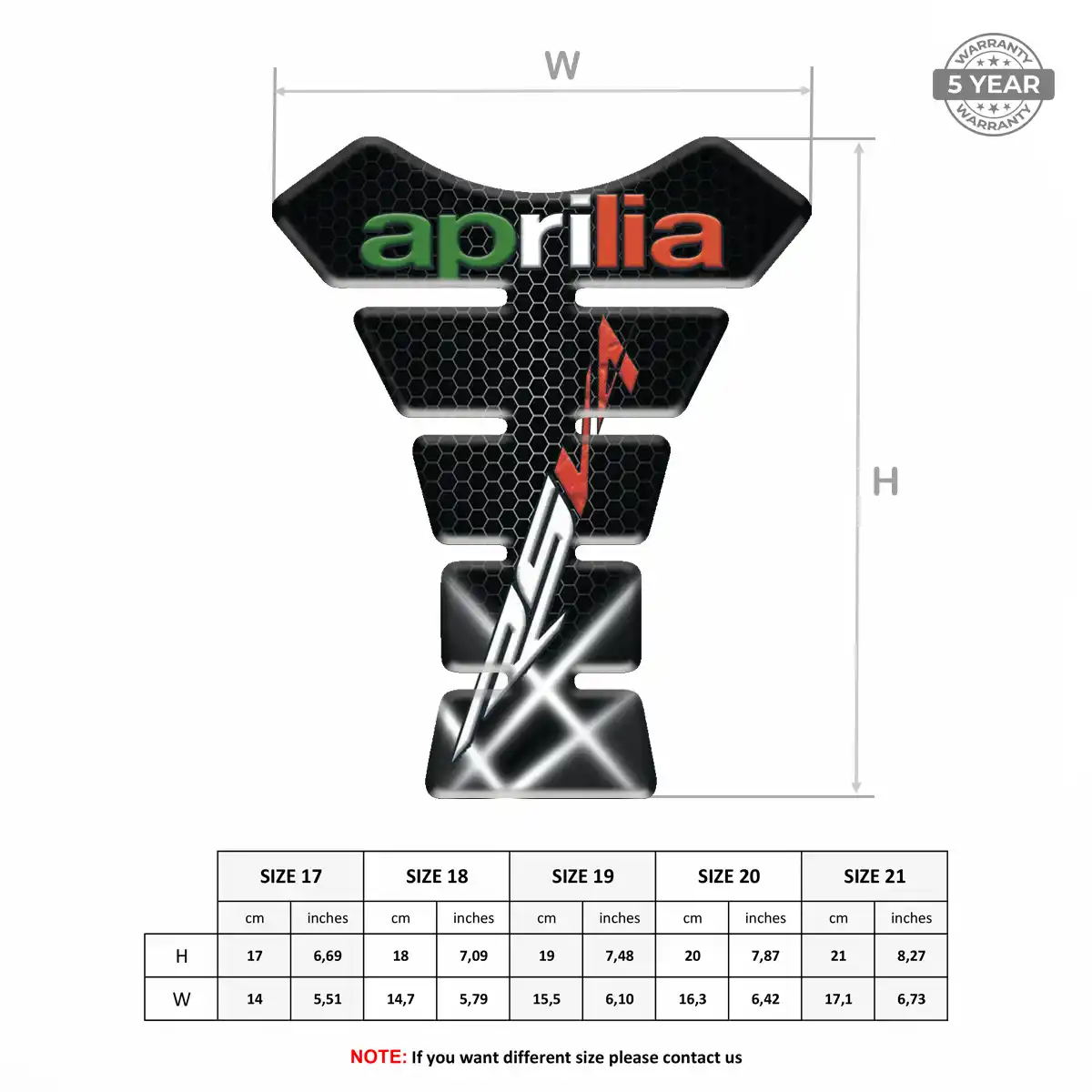 Aprilia Tank Guard Pads Motorcycle Resin Elite