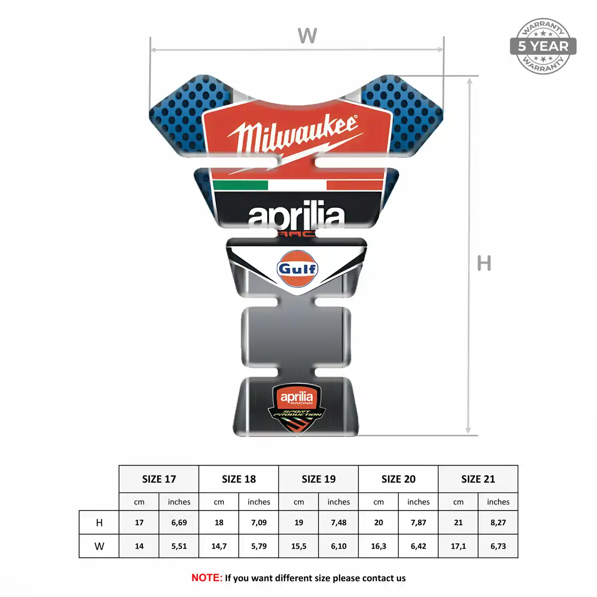 Aprilia Tank Guard Pads Motorcycle Signature Grade