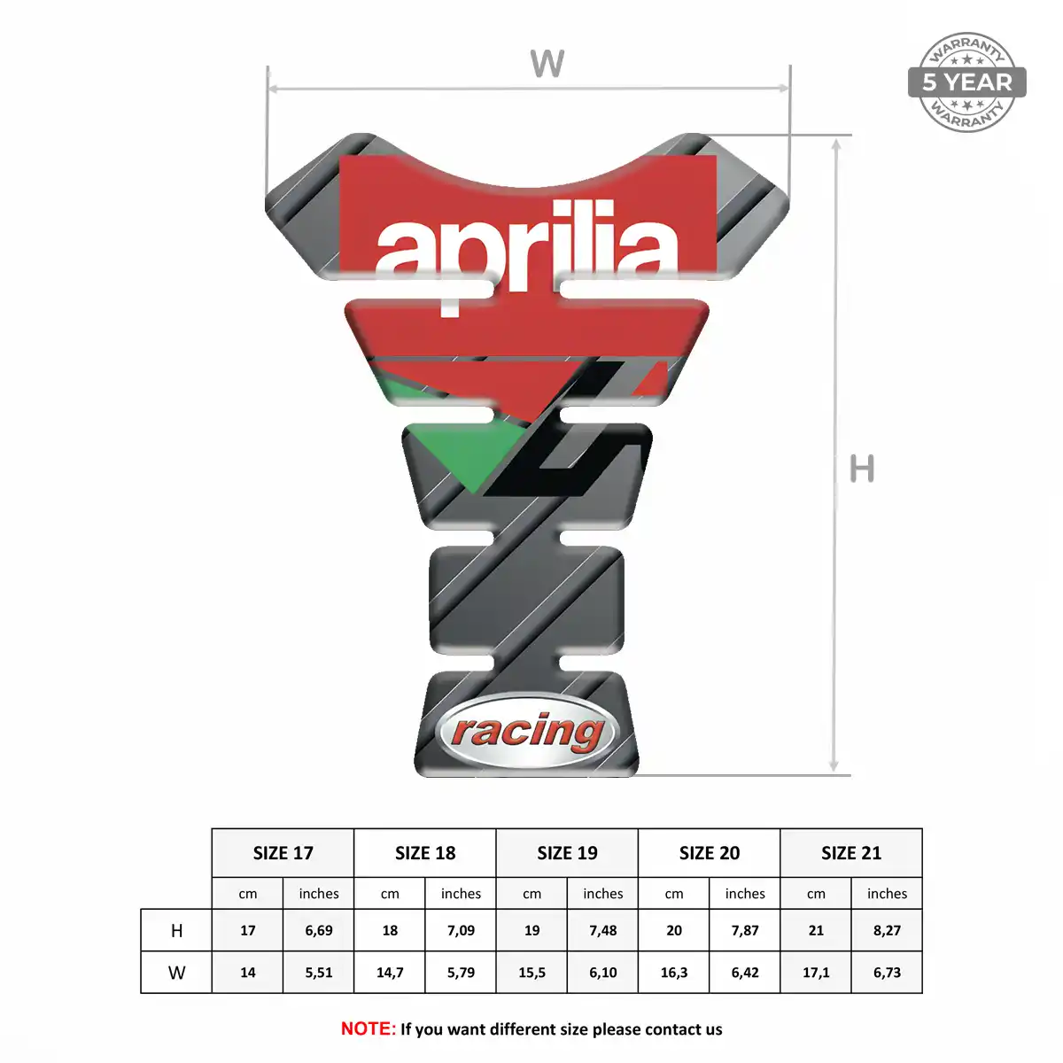 Aprilia Tank Guard Protector Motorbike Deluxe Edition