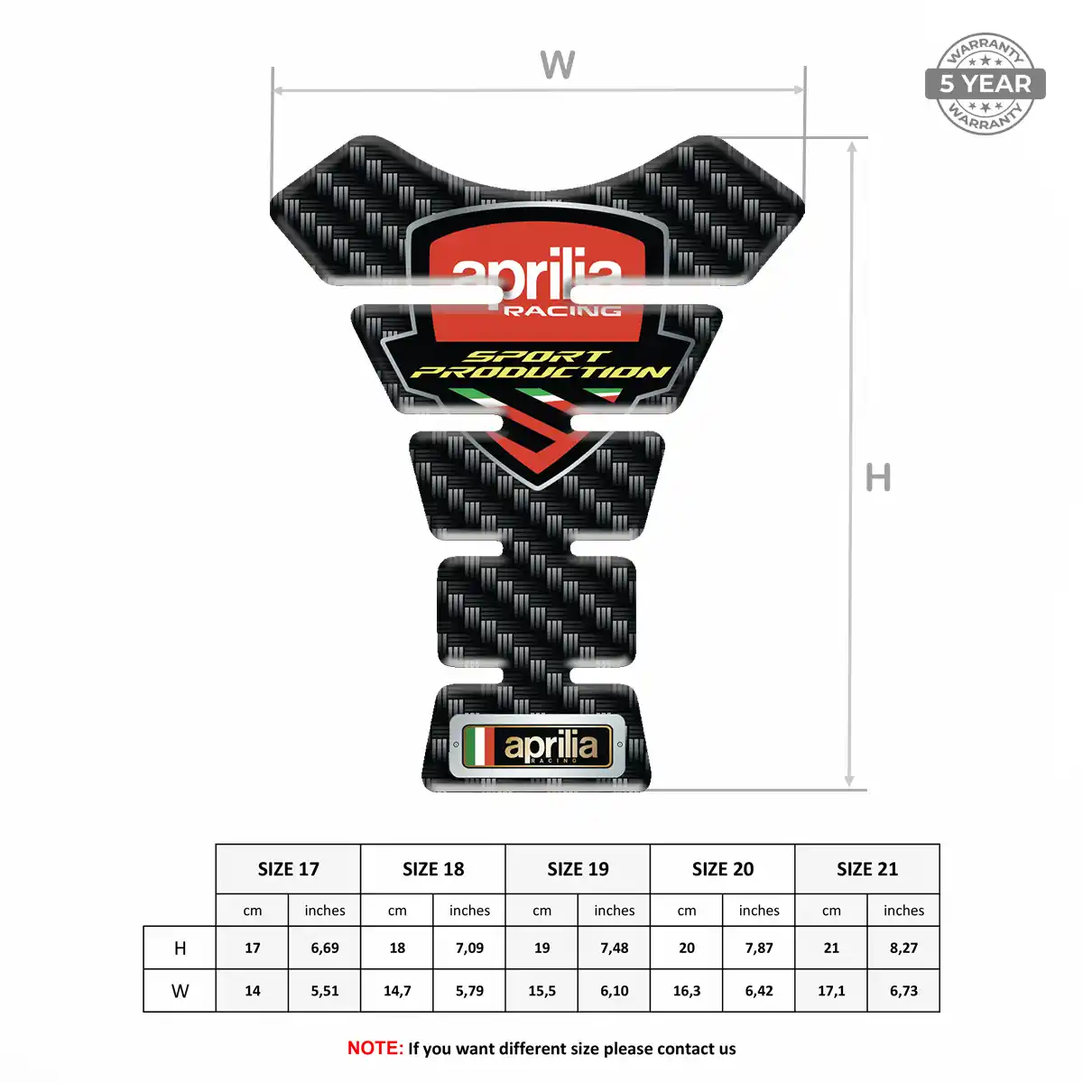 Aprilia Tank Guard Protector Motorbike Elite Finish