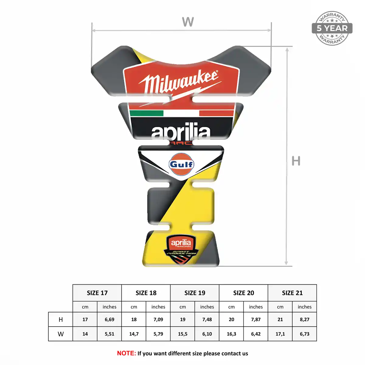 Aprilia Tank Guard Protector Motorbike Superior Craft