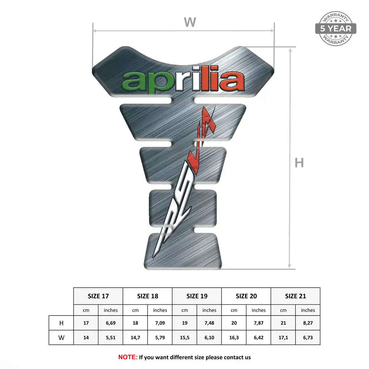 Aprilia Tank Guard Protector Motorcycle Elite Finish