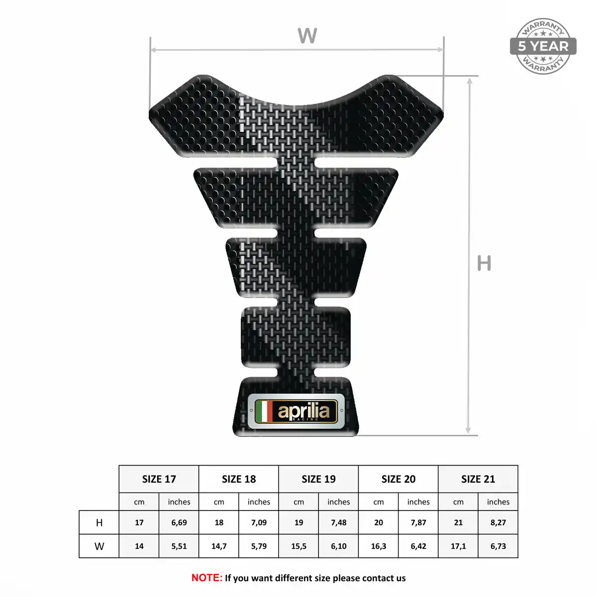 Aprilia Tank Guard Protector Motorcycle Noble Edition