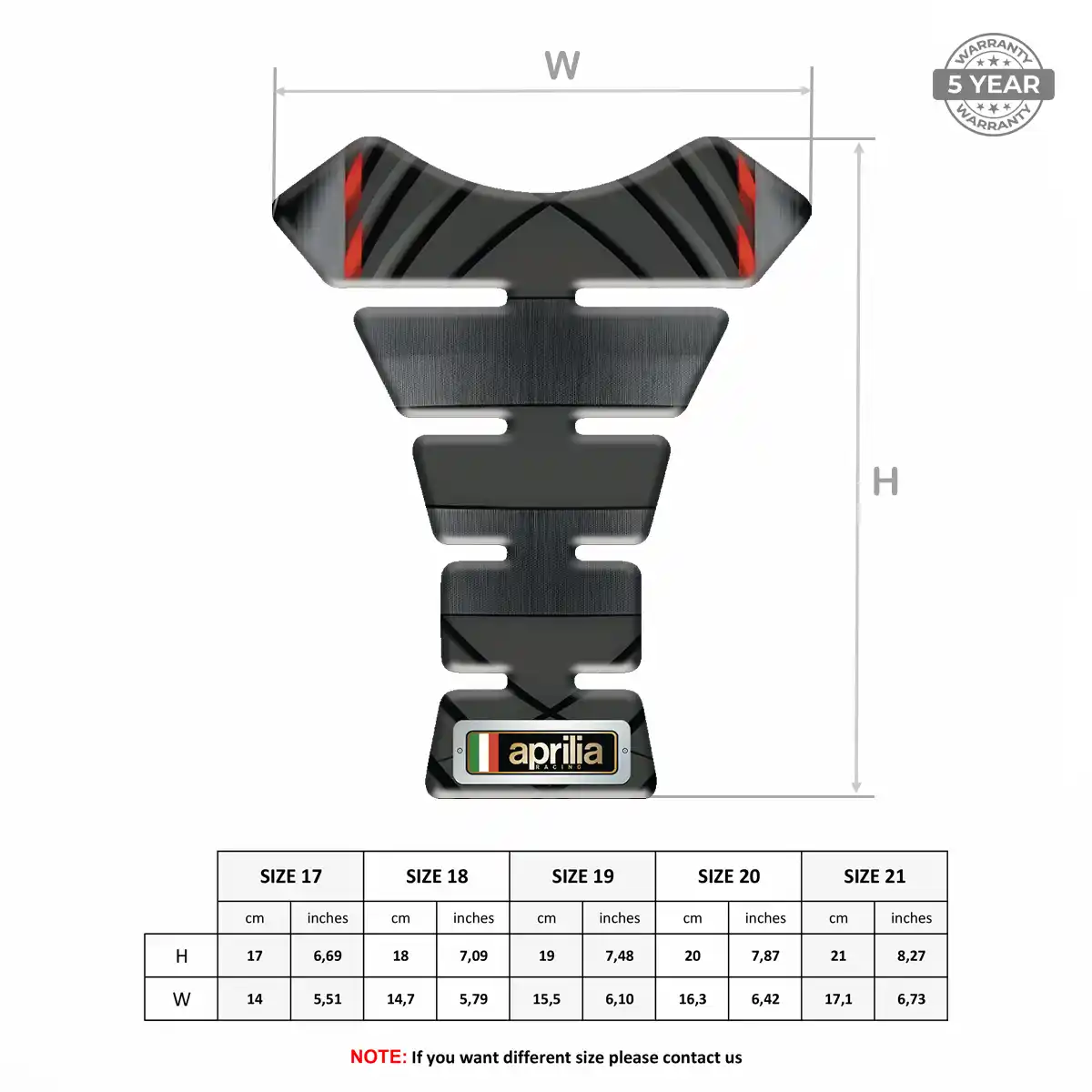 Aprilia Tank Guard Protector Motorcycle Superior Craft