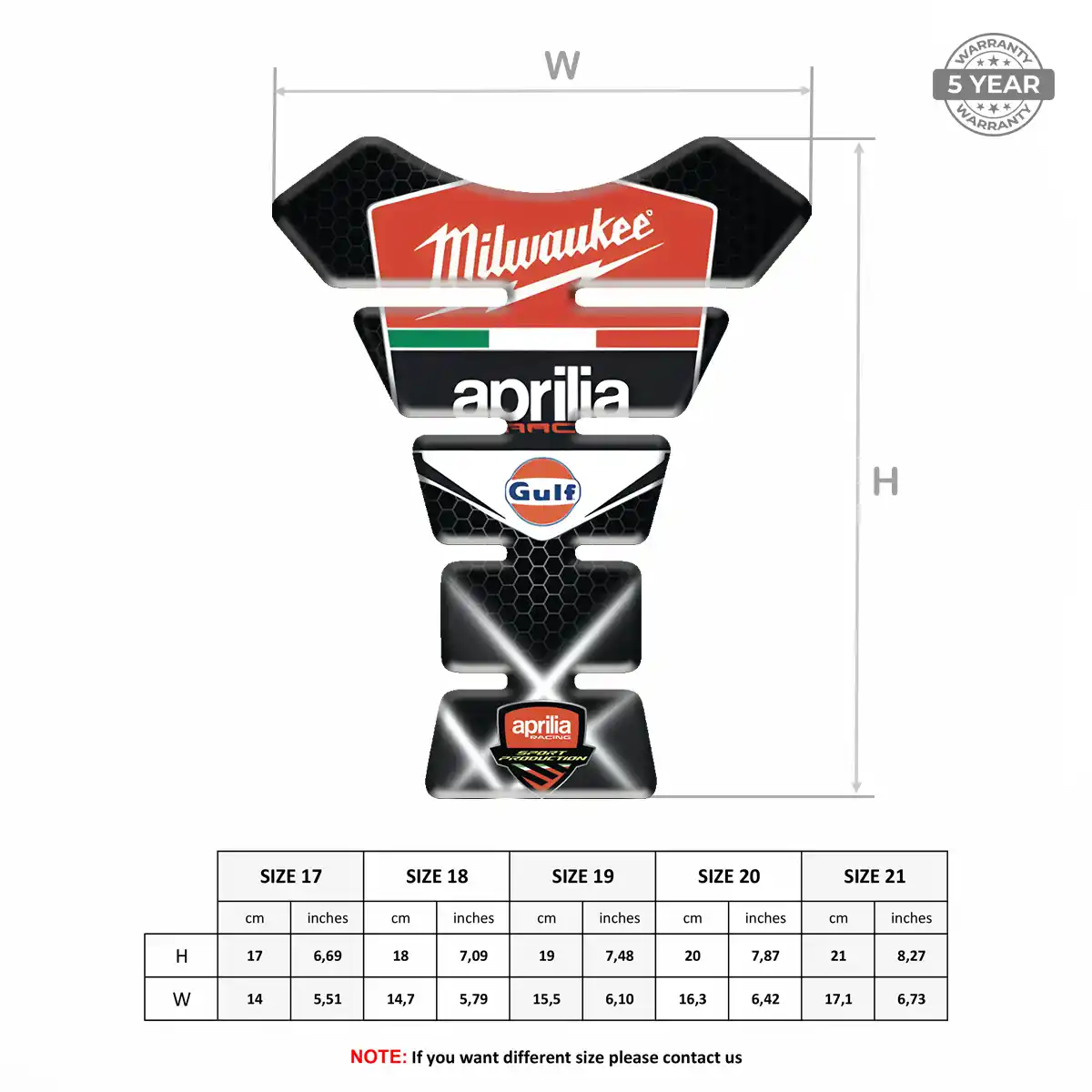 Aprilia Tank Guard Protector Prime Quality