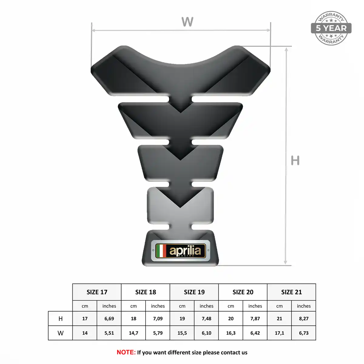 Aprilia Tank Guard Protector Resin Elite