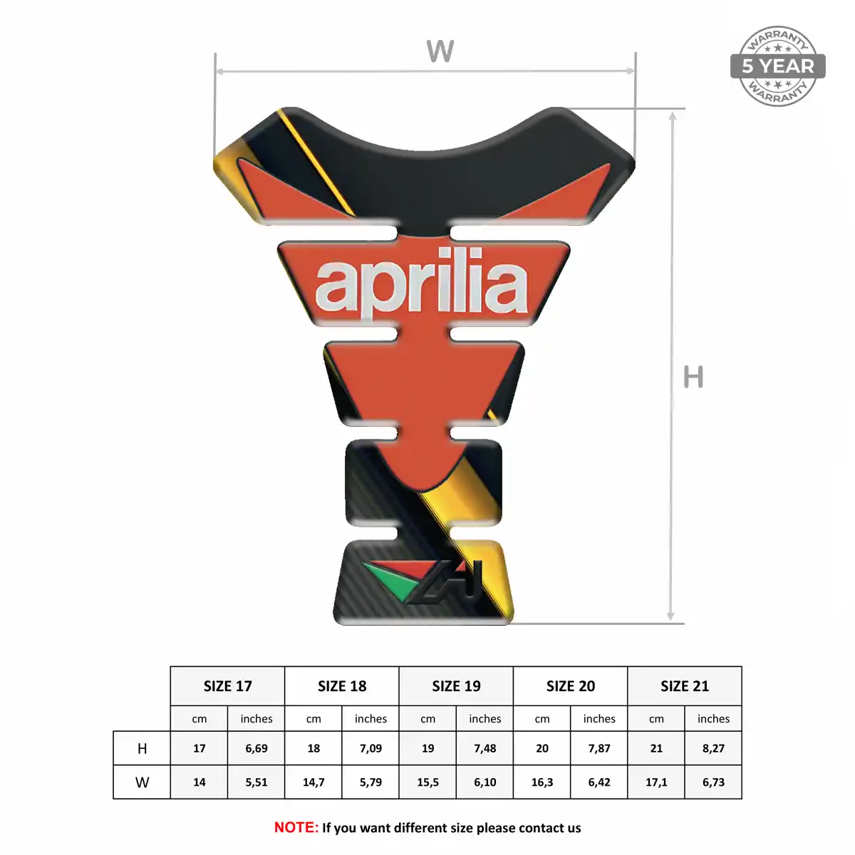 Aprilia Tank Guard Protector Signature Grade