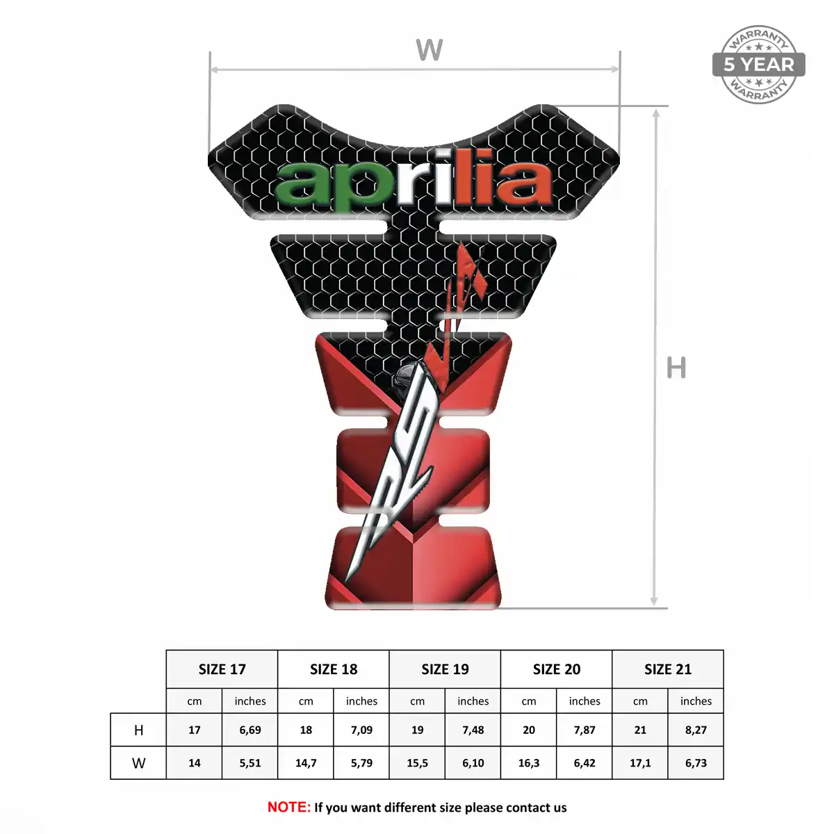 Aprilia Tank Guard Protector Sleek Style