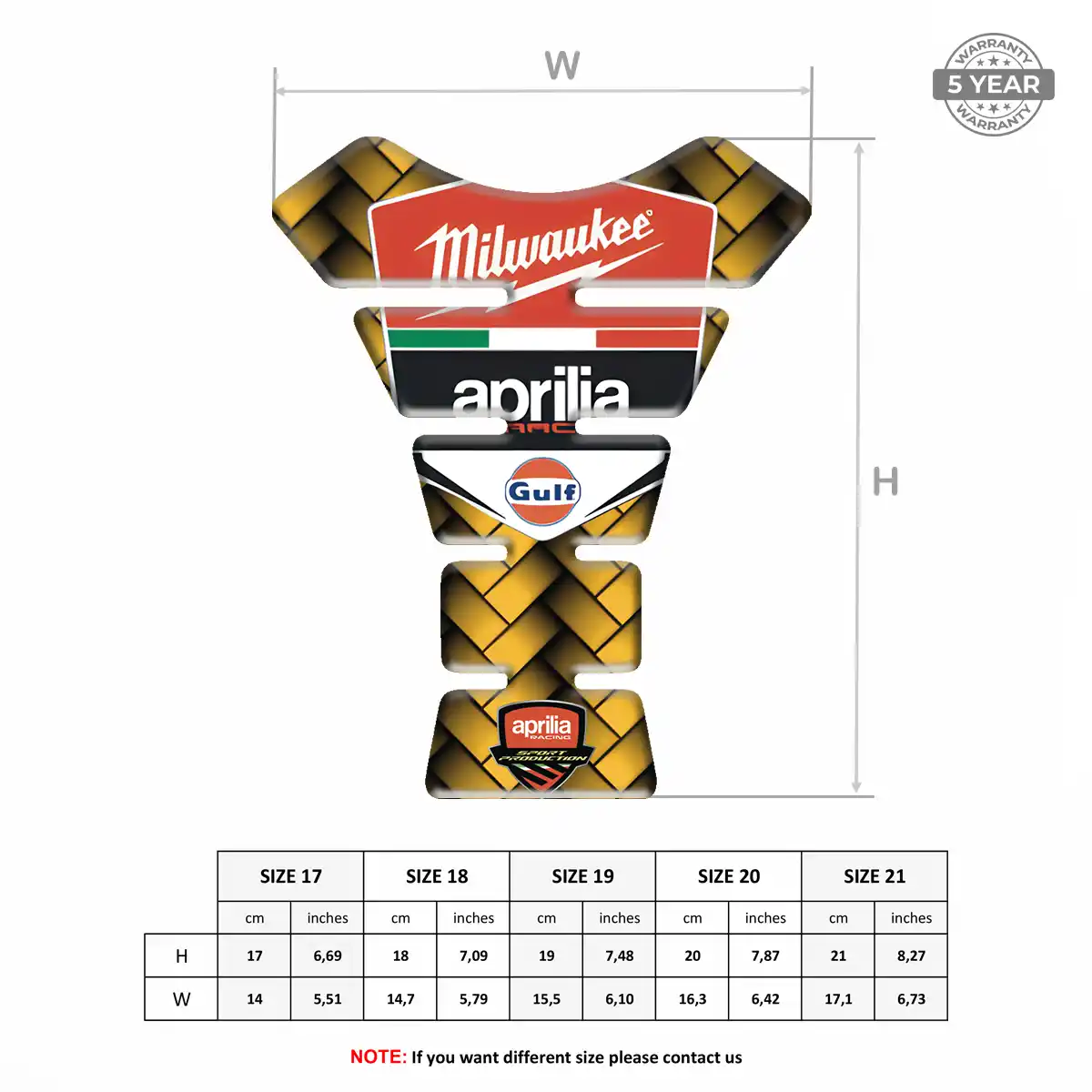 Aprilia Tank Knee Pad Opulent Line