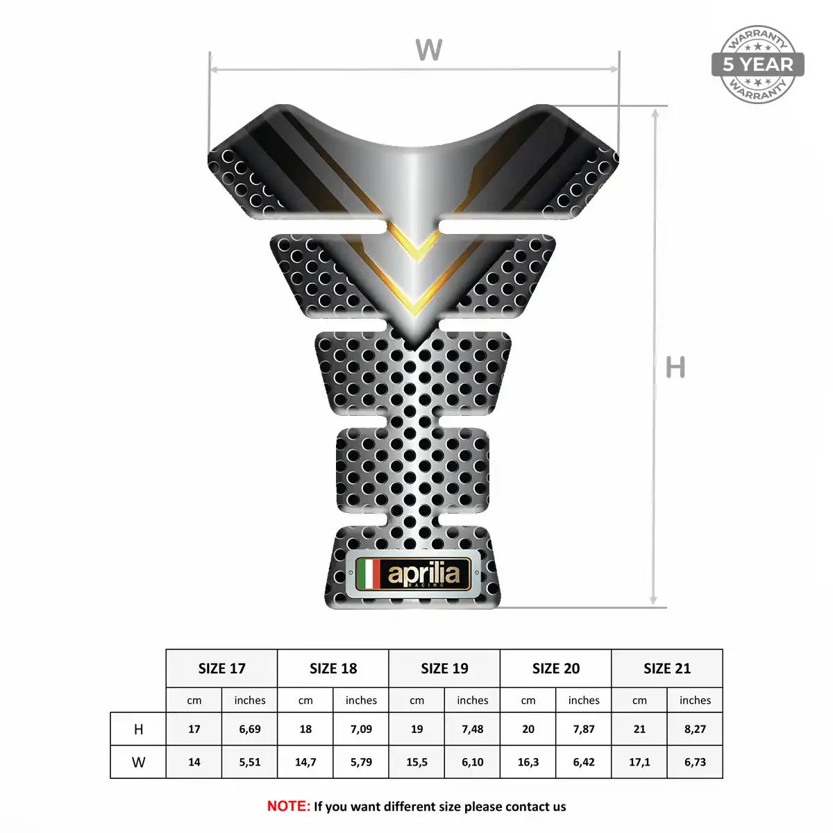Aprilia Tank Knee Pad Sleek Style