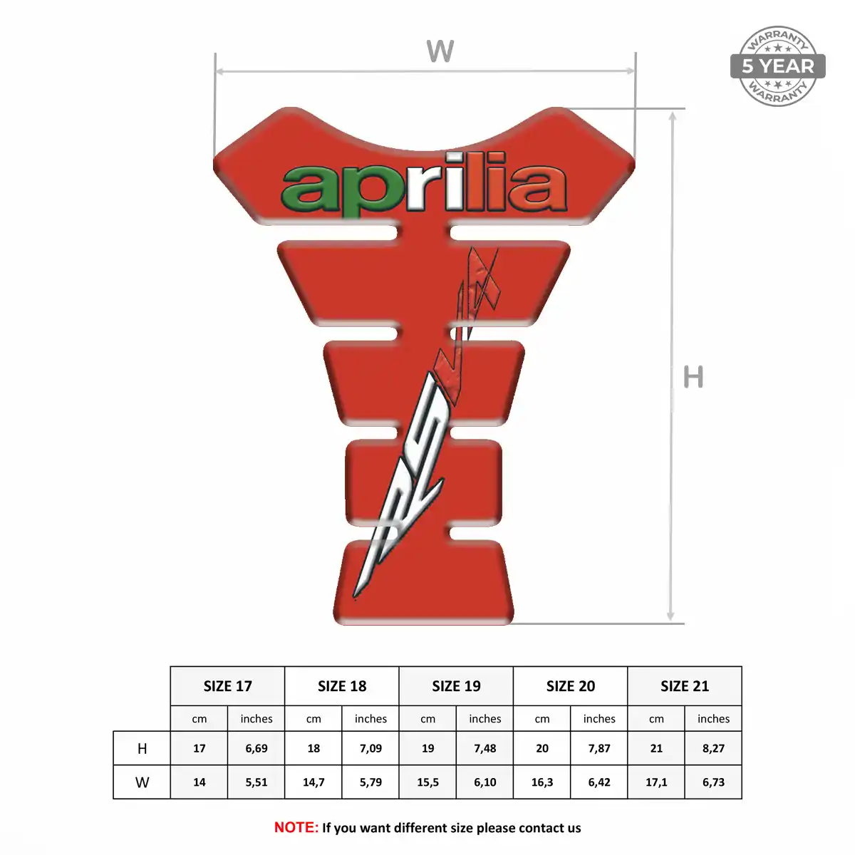 Aprilia Tank Pad Elite Finish