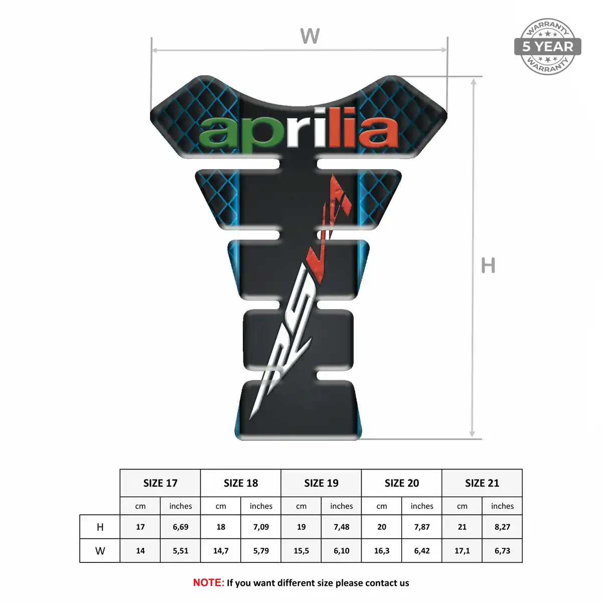 Aprilia Tank Pad Fuse Elite Finish