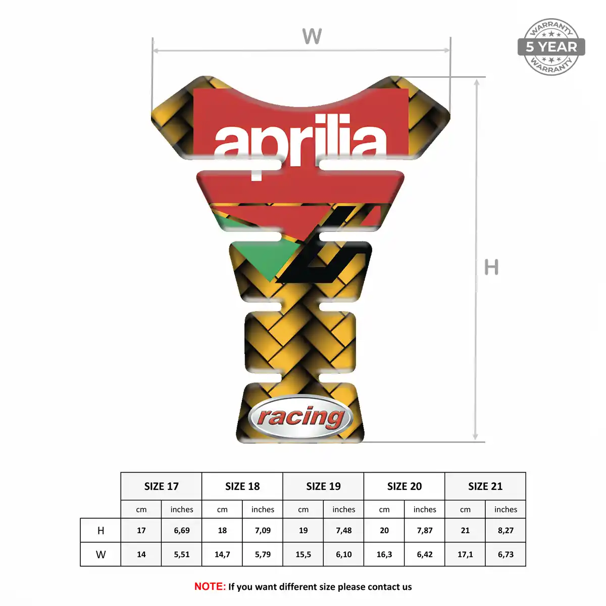 Aprilia Tank Pad Fuse Motorbike Elite Edition