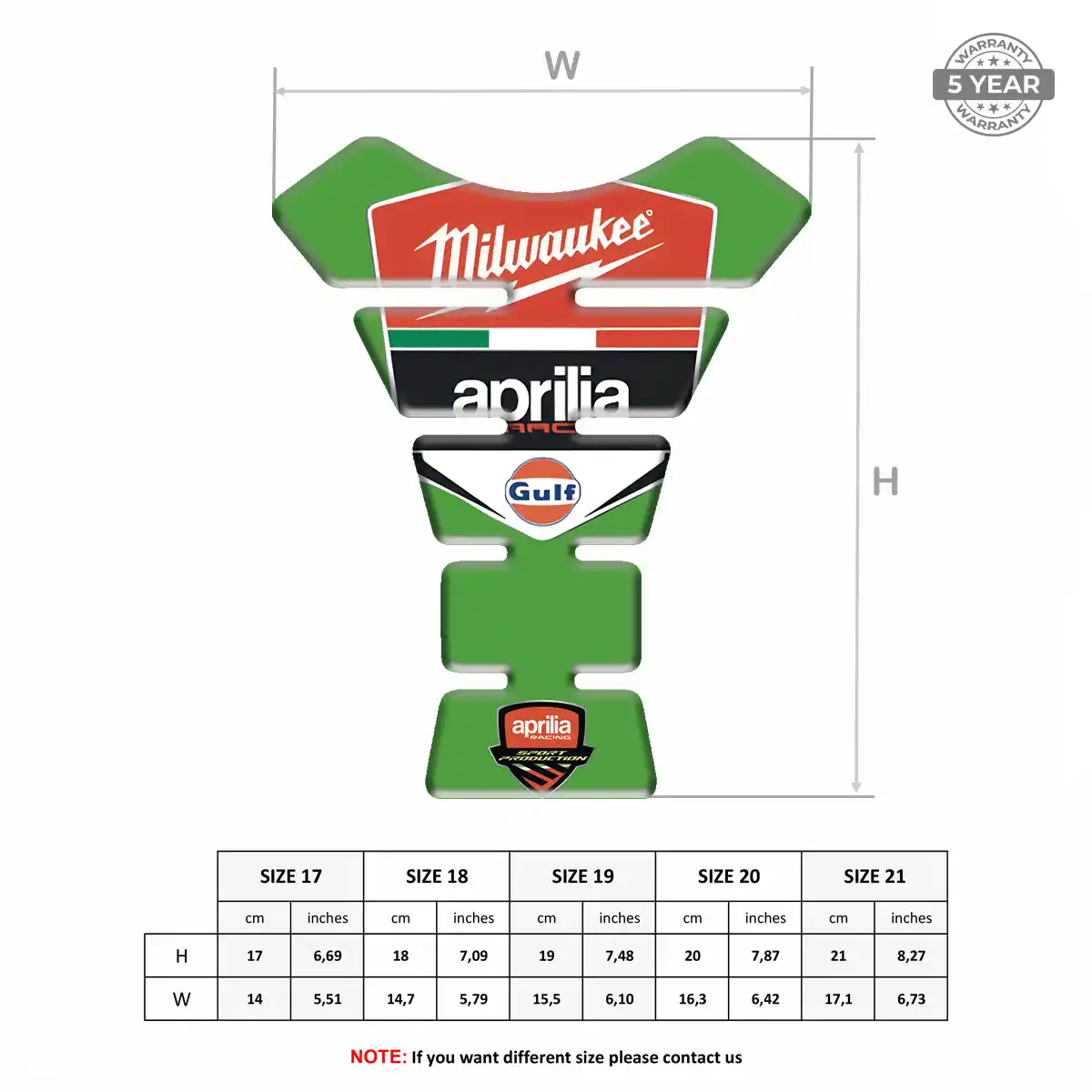 Aprilia Tank Pad Fuse Motorbike Exclusive Series