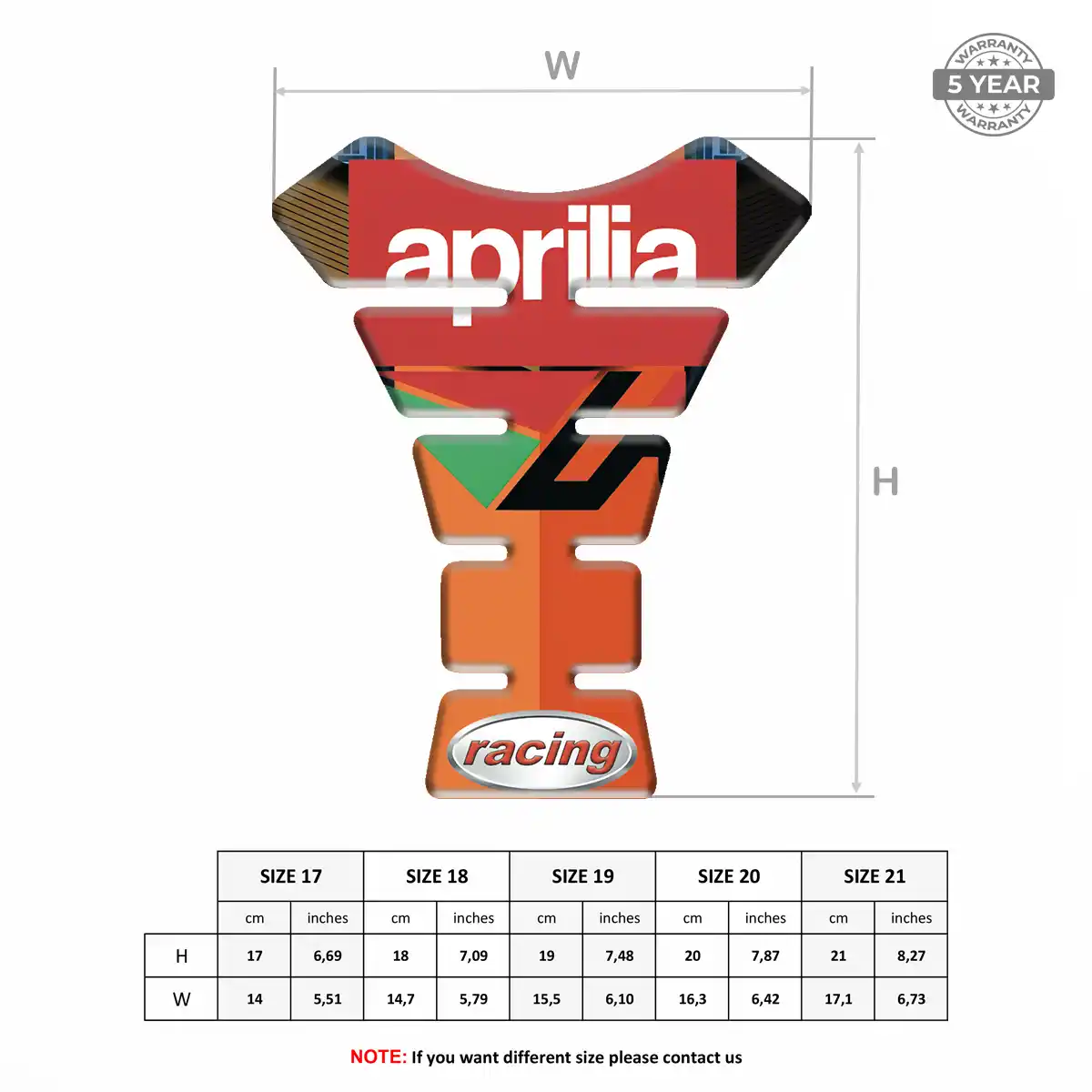 Aprilia Tank Pad Fuse Motorbike Noble Edition