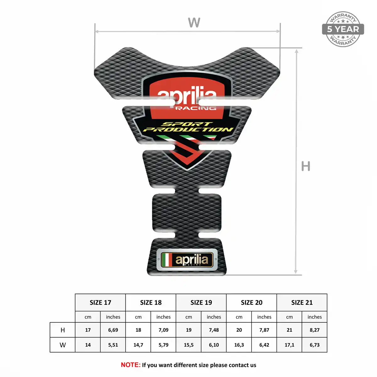Aprilia Tank Pad Fuse Motorbike Opulent Line