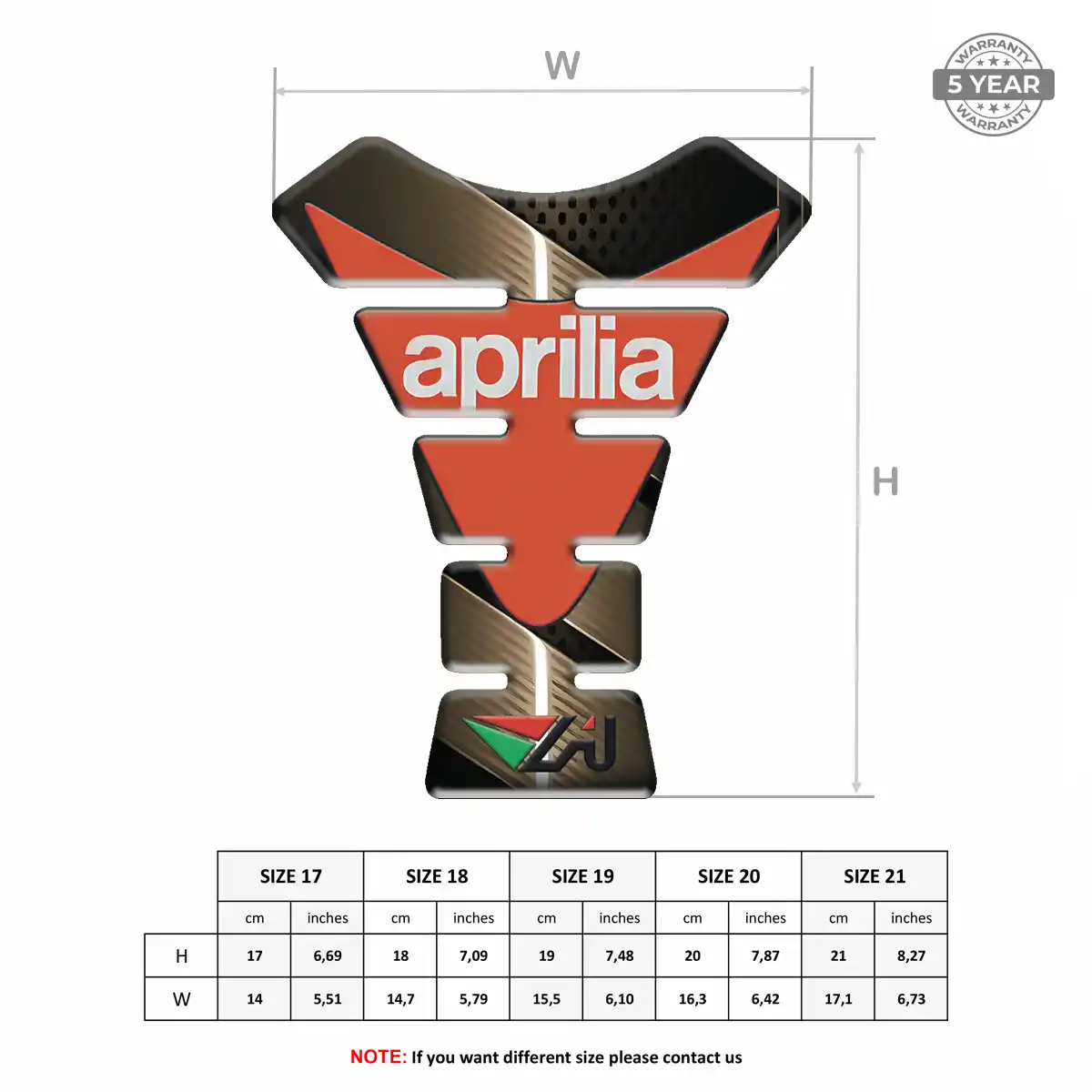 Aprilia Tank Pad Fuse Motorbike Sleek Style