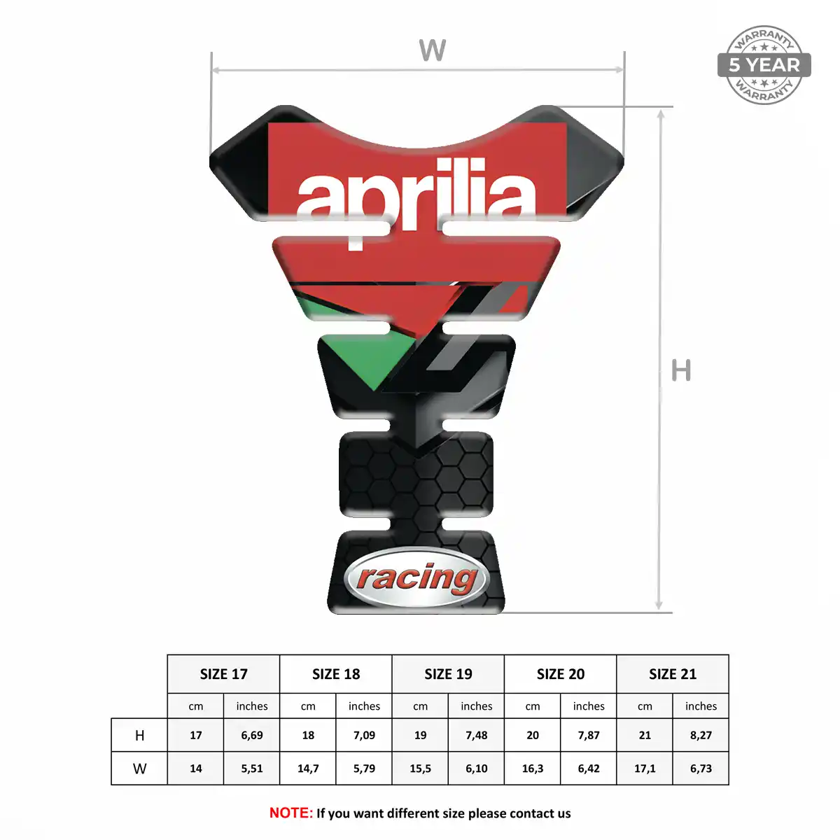 Aprilia Tank Pad Fuse Motorcycle Exclusive Series