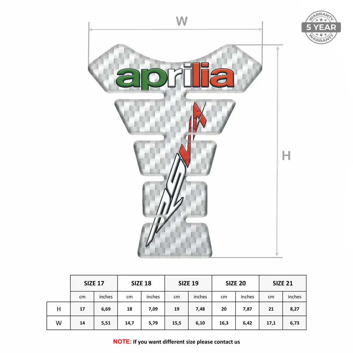 Aprilia Tank Pad Fuse Motorcycle Noble Edition