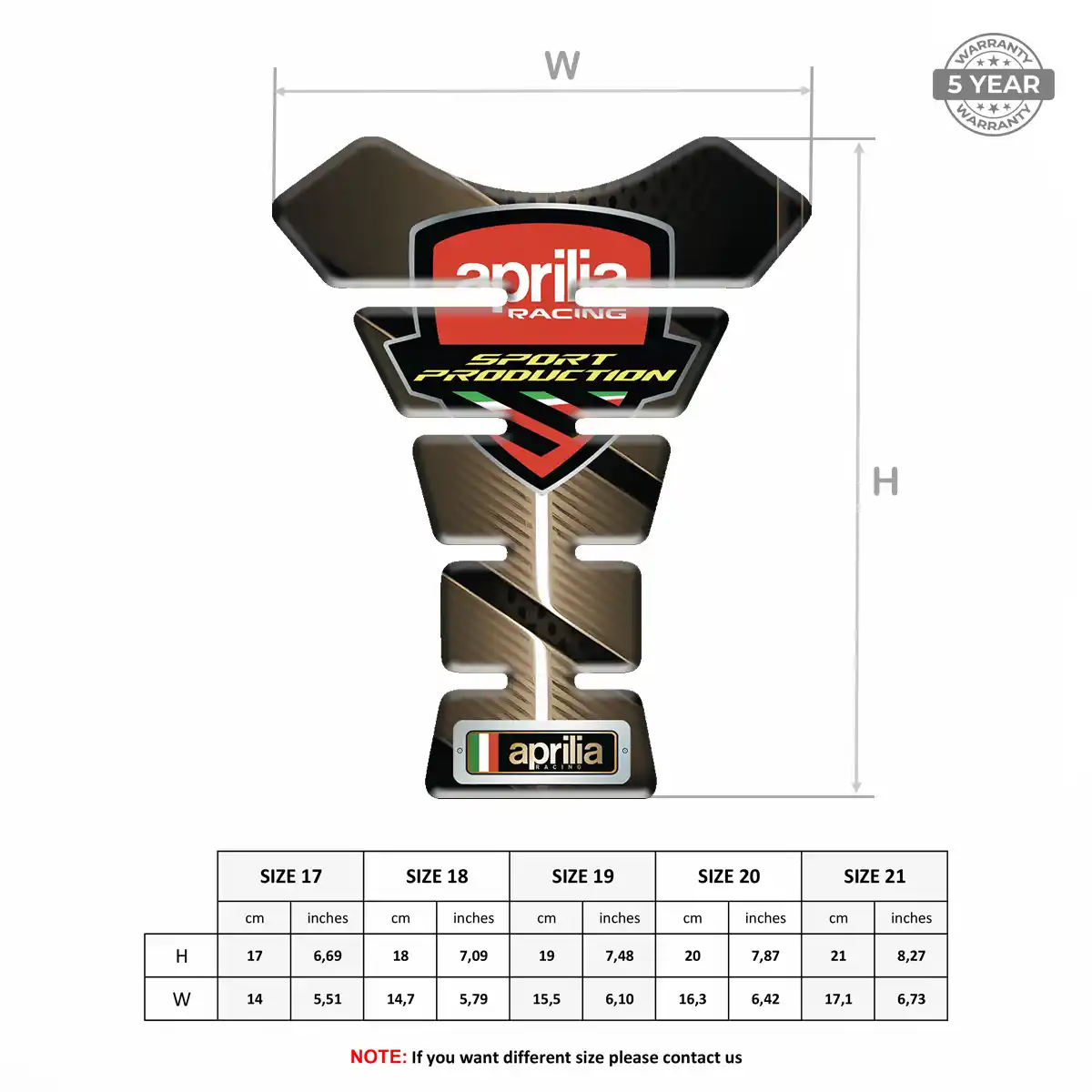Aprilia Tank Pad Fuse Motorcycle Opulent Line