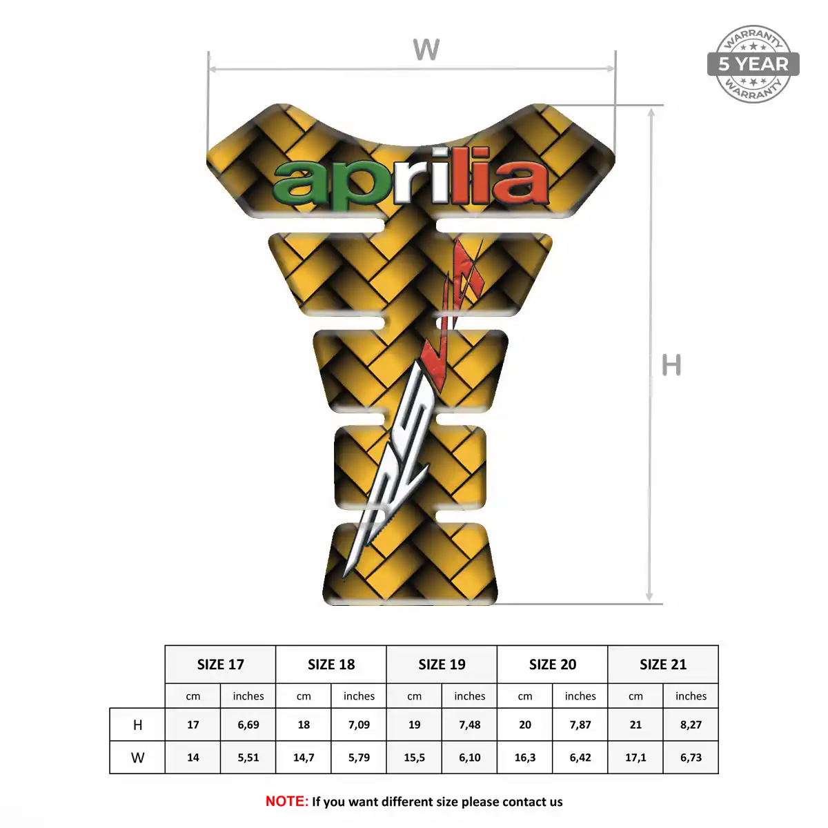 Aprilia Tank Pad Fuse Motorcycle Prime Quality
