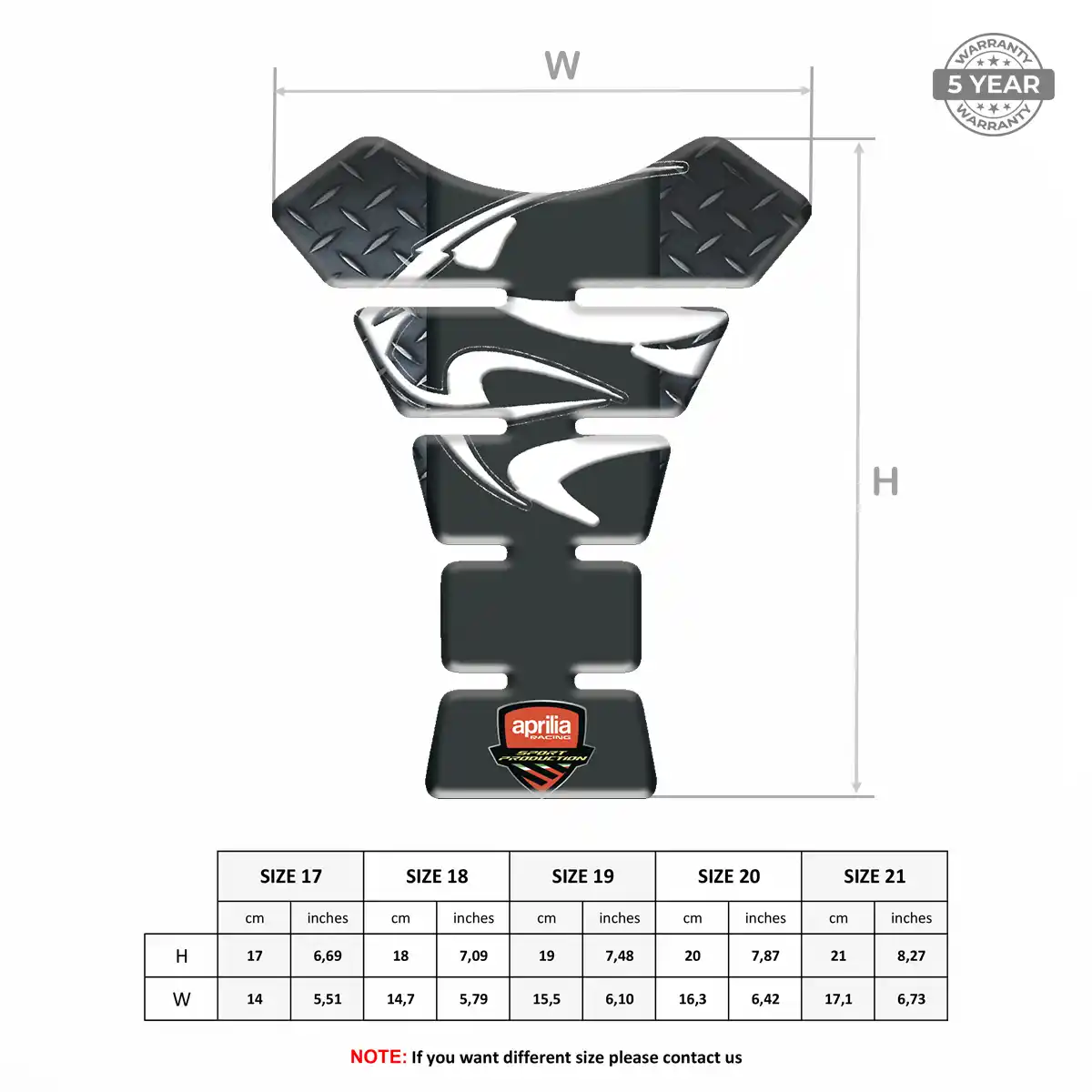 Aprilia Tank Pad Fuse Motorcycle Resin Elite