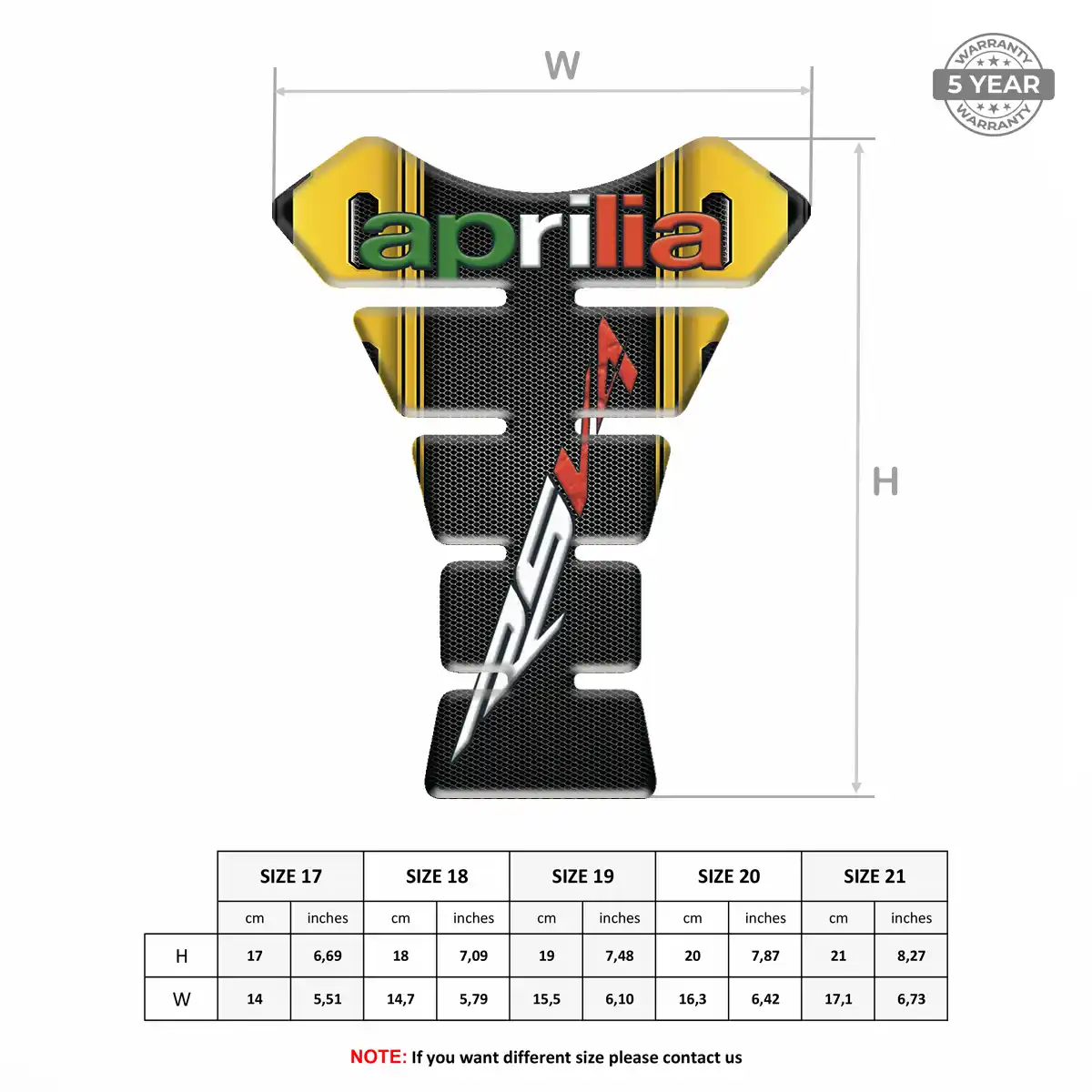Aprilia Tank Pad Fuse Motorcycle Signature Grade