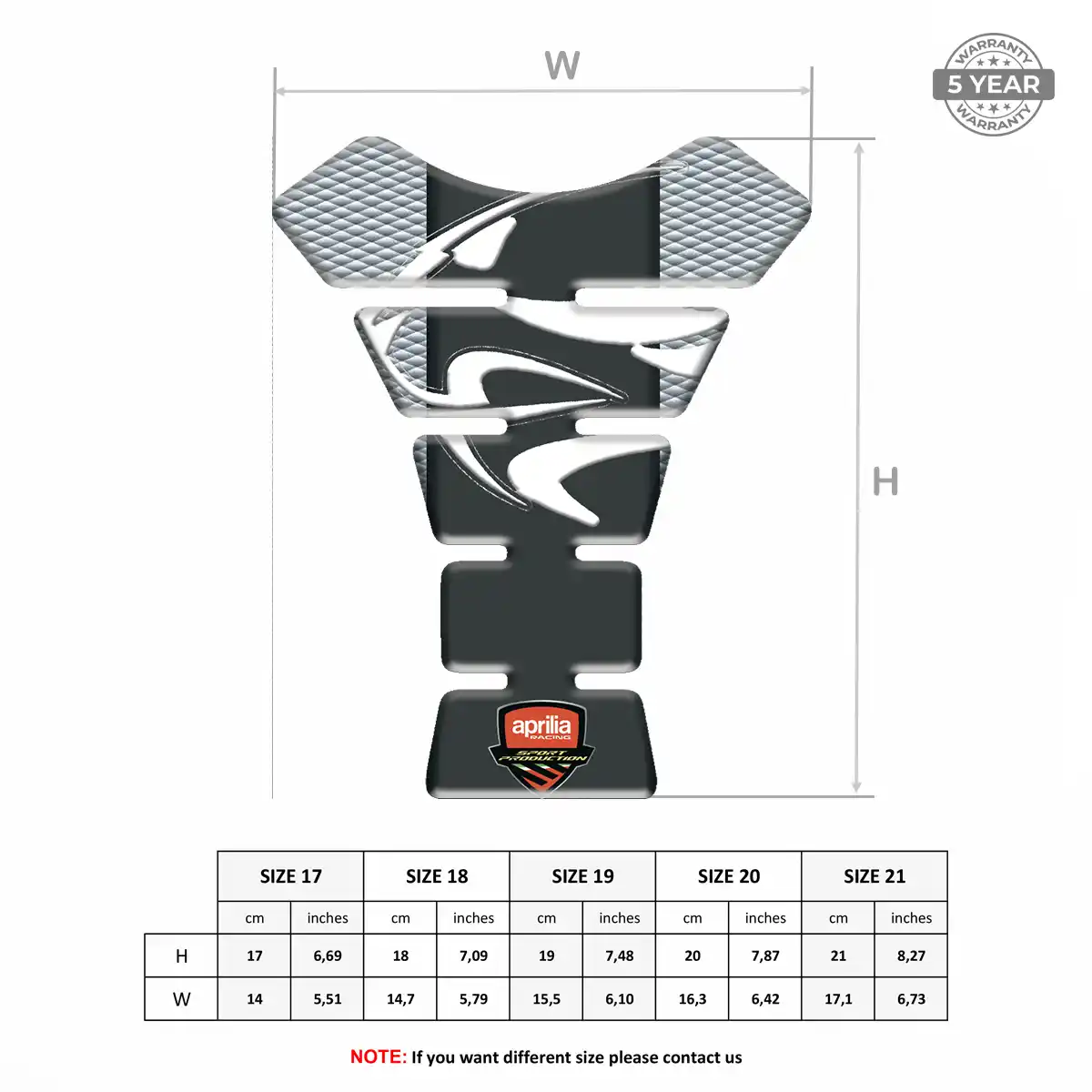 Aprilia Tank Pad Fuse Motorcycle Sleek Style