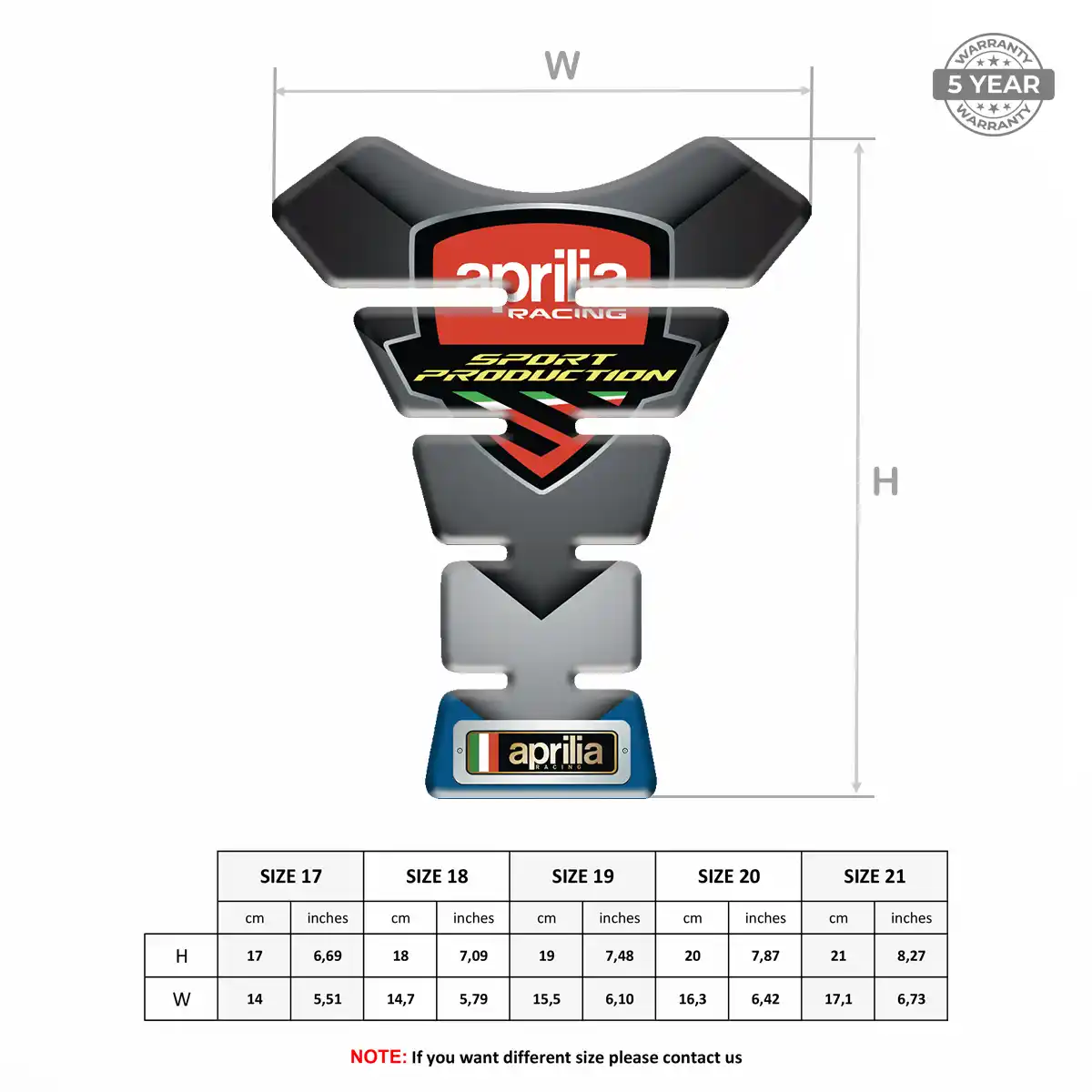 Aprilia Tank Pad Guard Motorbike Deluxe Edition