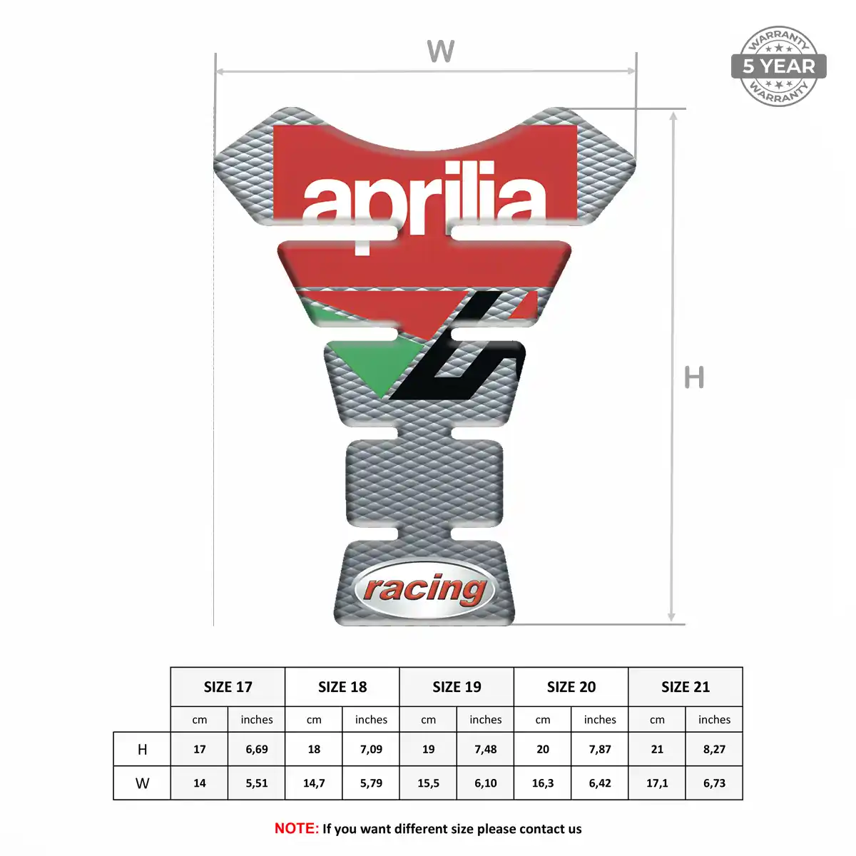 Aprilia Tank Pad Guard Motorbike Elite Edition