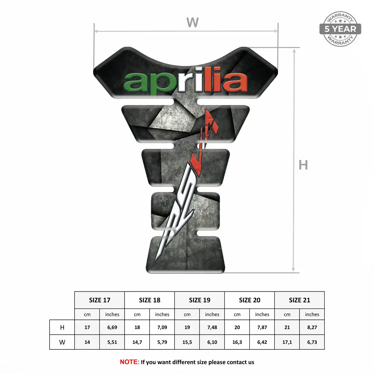 Aprilia Tank Pad Guard Motorbike Prestige Line