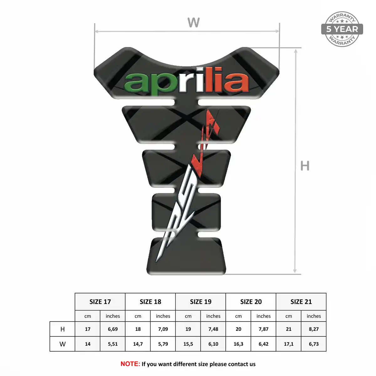 Aprilia Tank Pad Guard Motorbike Refined Design