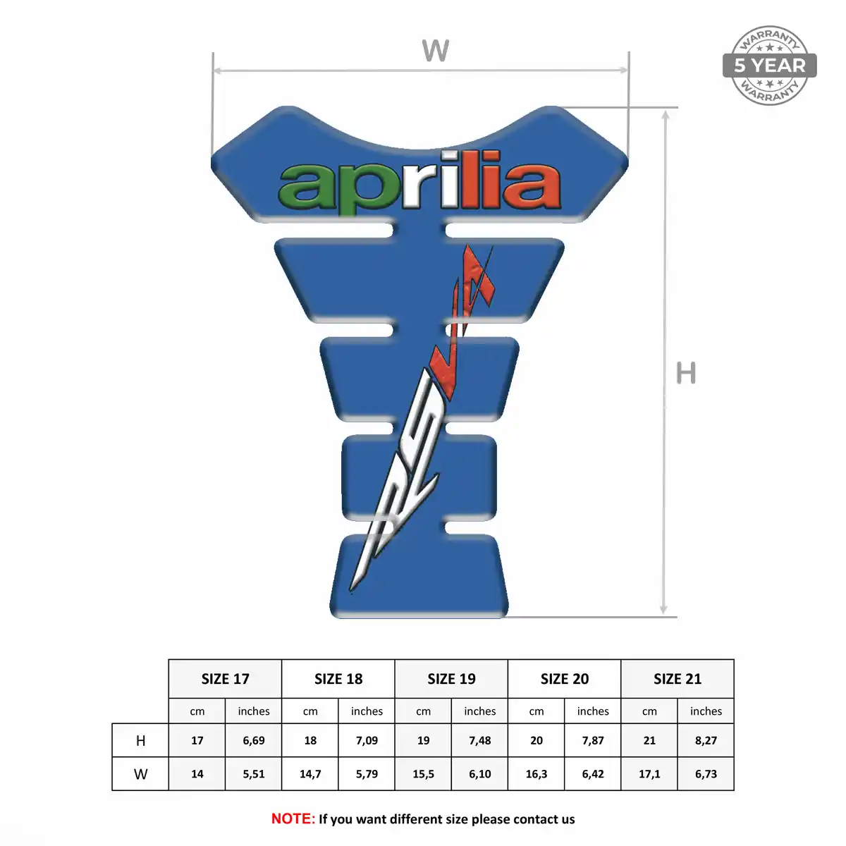 Aprilia Tank Pad Guard Motorcycle Elite Finish
