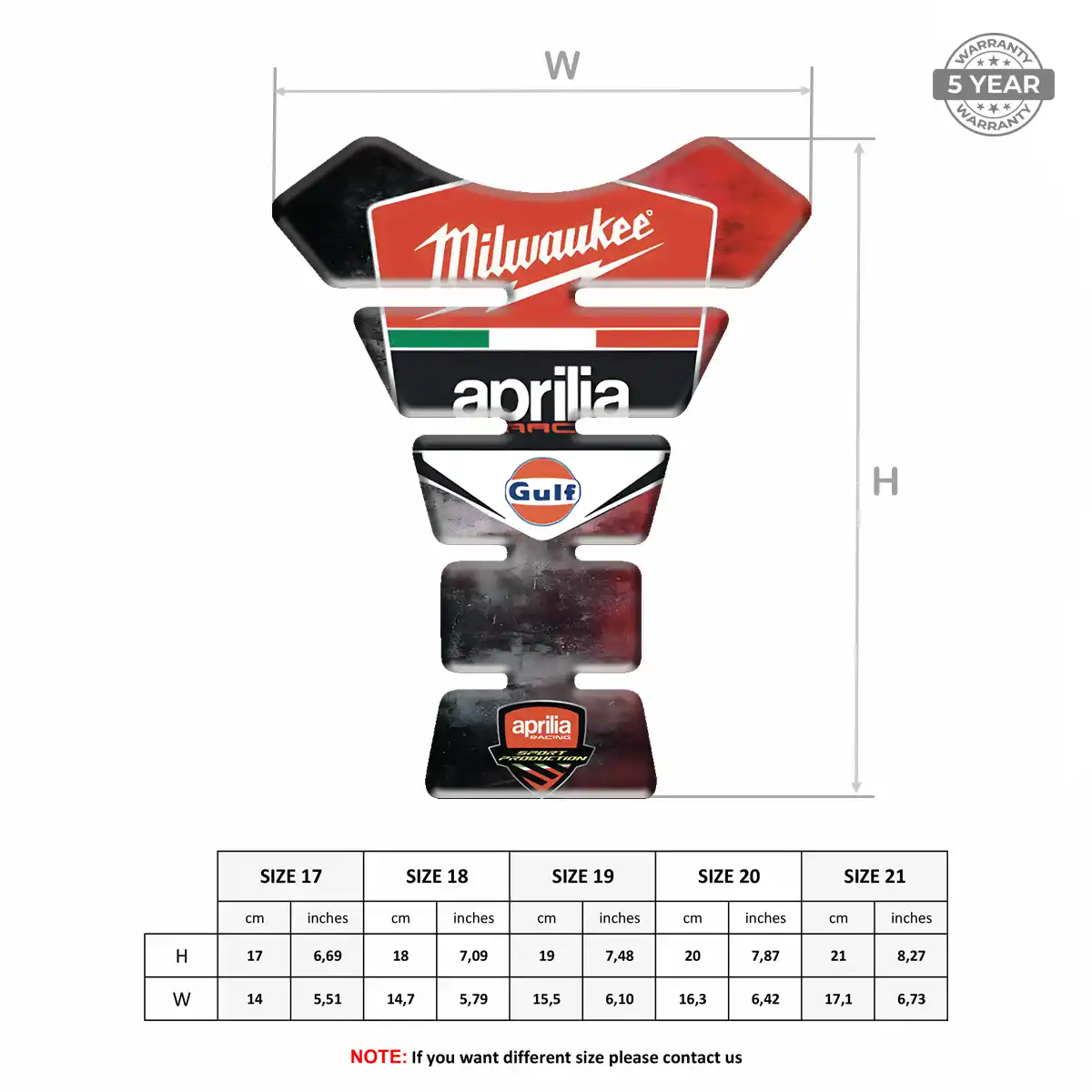 Aprilia Tank Pad Guard Motorcycle Noble Edition