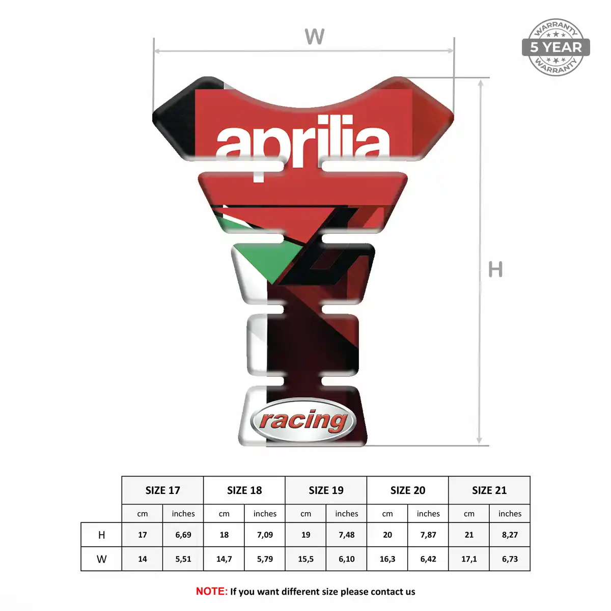 Aprilia Tank Pad Guard Motorcycle Opulent Line