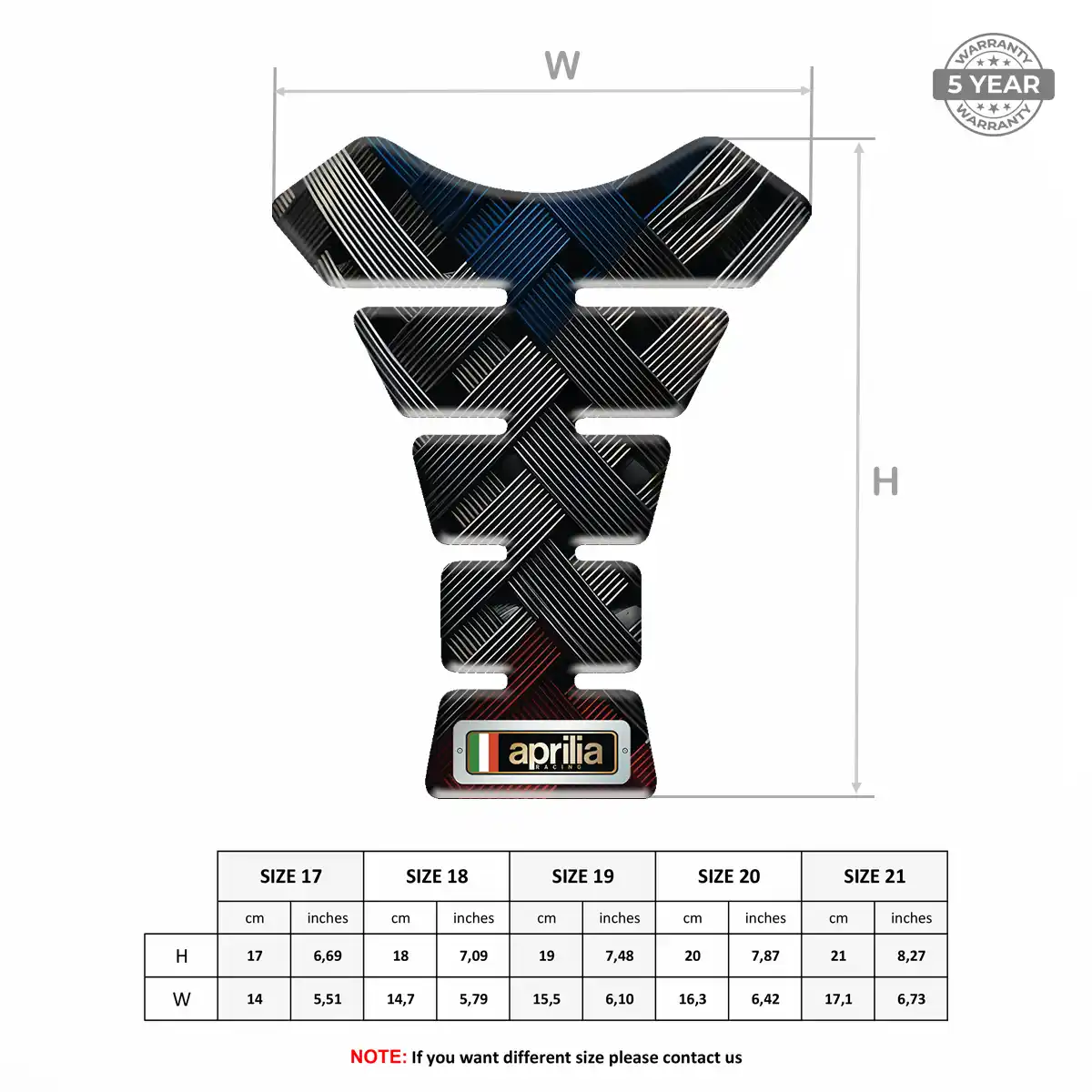 Aprilia Tank Pad Guard Motorcycle Prestige Line