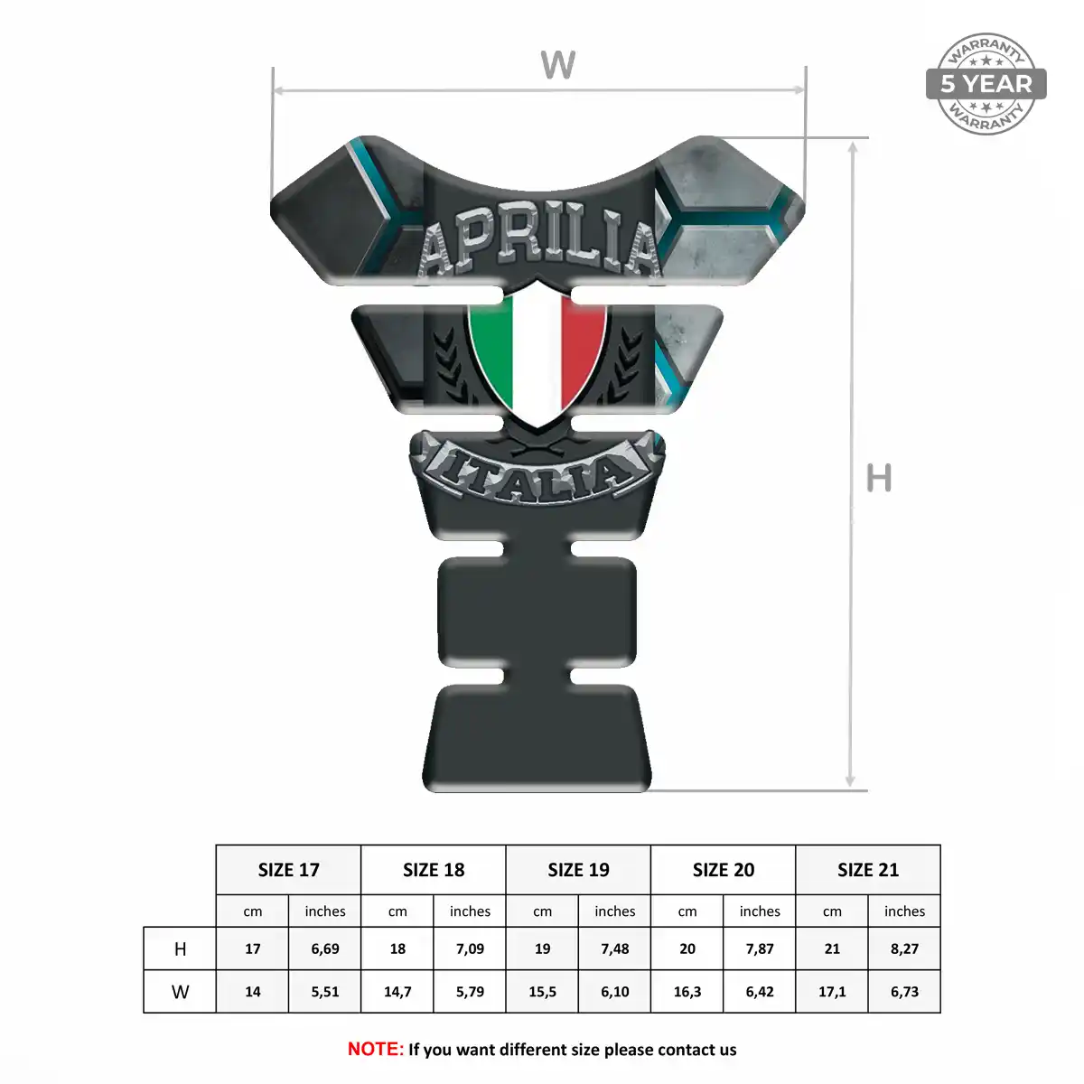 Aprilia Tank Pad Guard Resin Elite